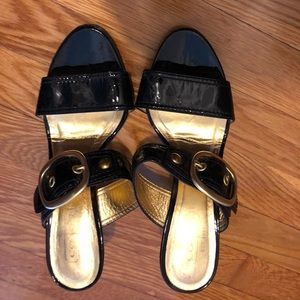 COACH Black Strappies